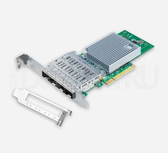 Сетевая карта 10 Gb/s (NIC), 2 порта SFP+, Intel XL710-BM2 Controller, PCIe 3.0 X8 - ДВДМ.РУ (DSO-N-10G2S1-XL710-X30-8)