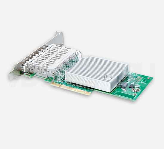 Сетевая карта 10 Gb/s (NIC), 4 порта SFP+, Intel XL710-BM1 Controller, PCIe 3.0 X8 - ДВДМ.РУ (DSO-N-10G4S1-XL710-X30-8)